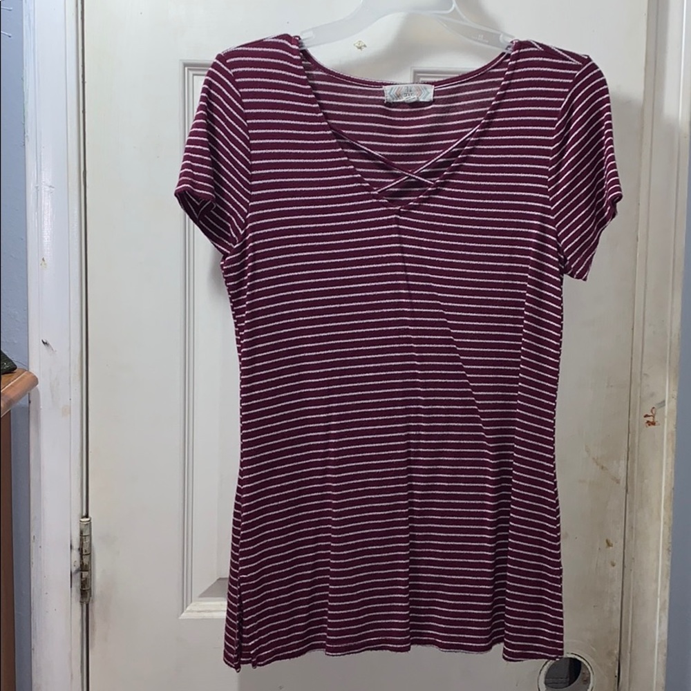 burgnady striped shirt